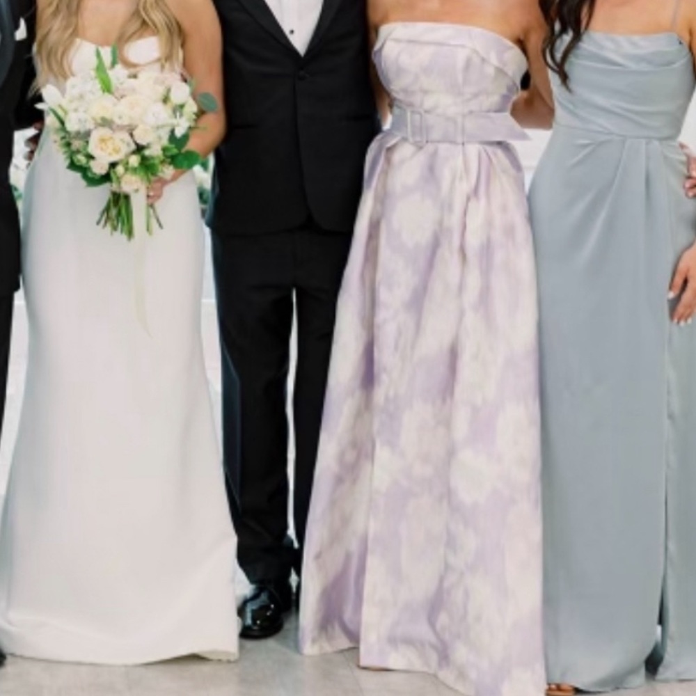 Sachin & Babi stunning strapless Brielle Gown - Violet Ice Ikat Floral